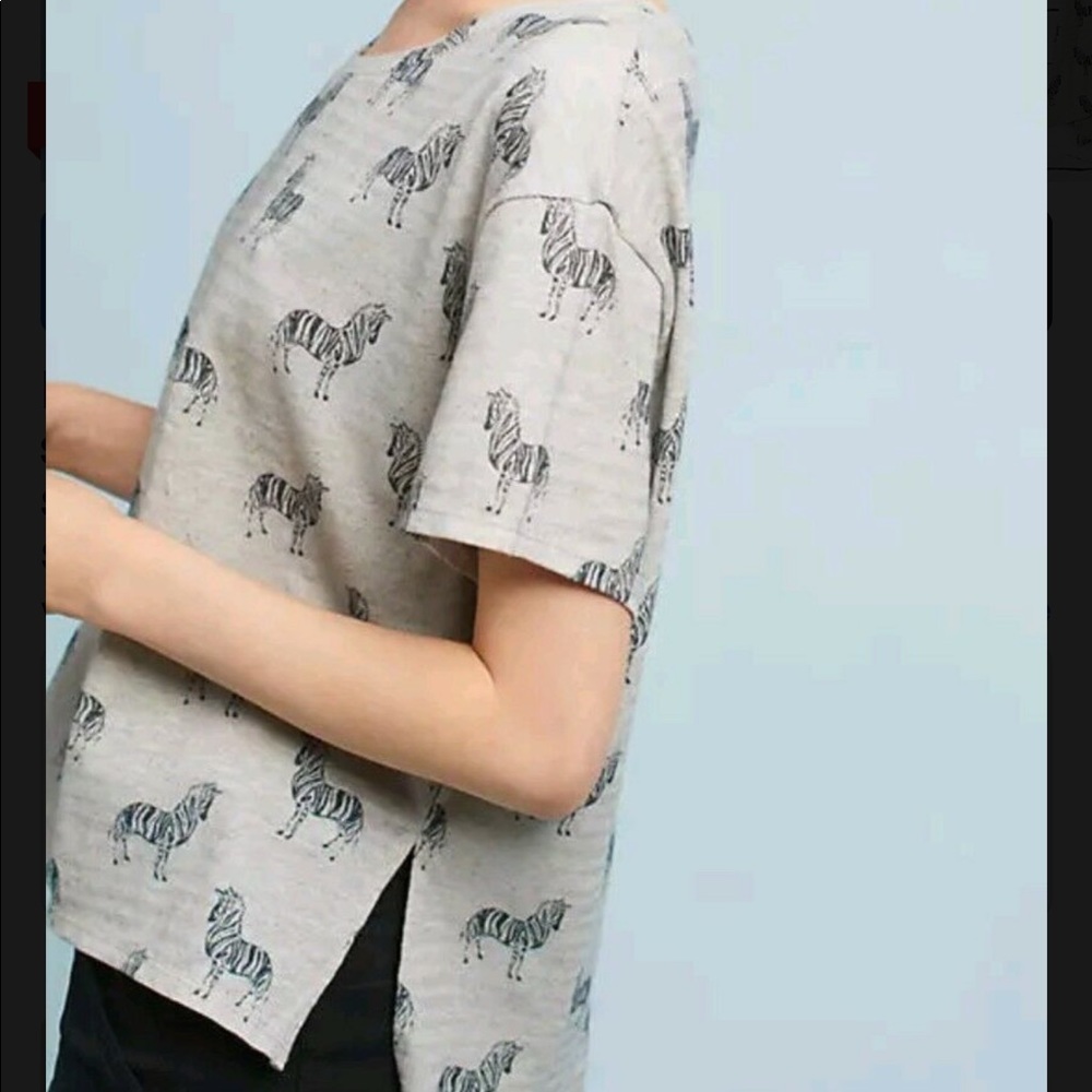 Anthropologie Postmark Zebra Crew Neck T-shirt